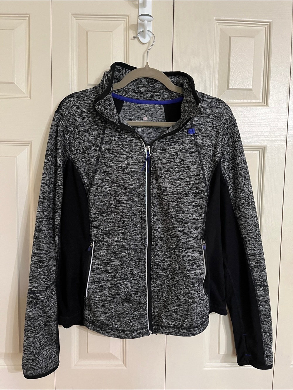 Tangerine Heather Gray and Black Full-Zip Utility Jacket